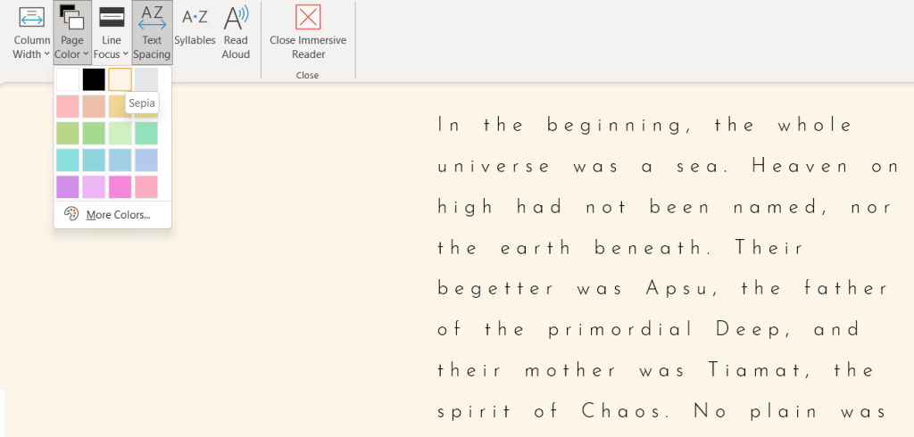 Immersive Reader is easy to customize.