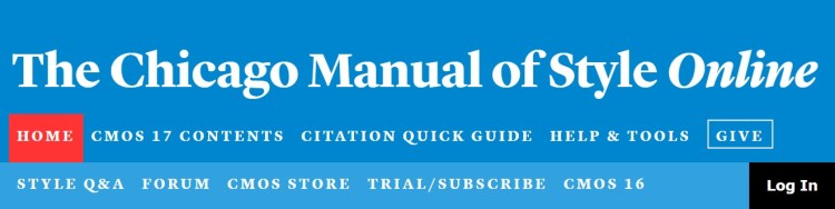 The Chicago Manual of Style banner