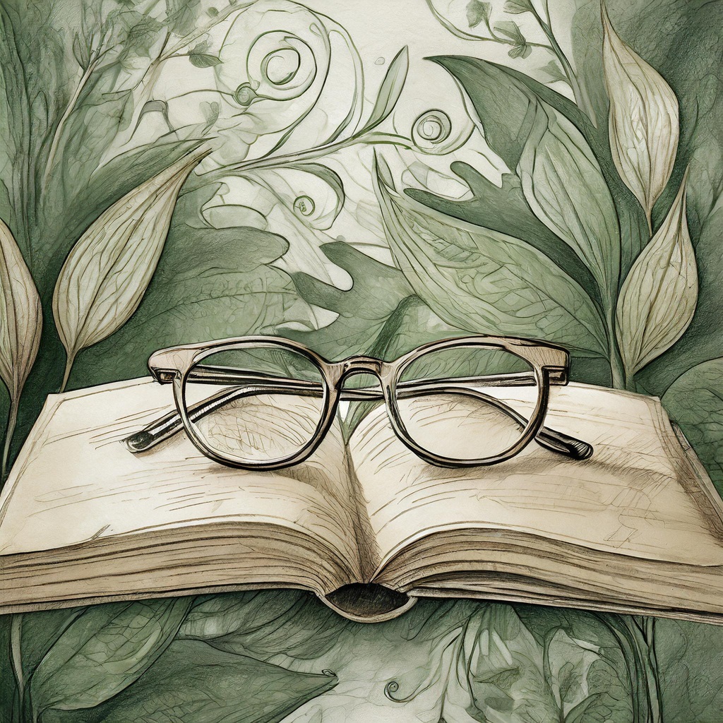 Glasses on open book. With Adobe Firefly, trained on licensed images.