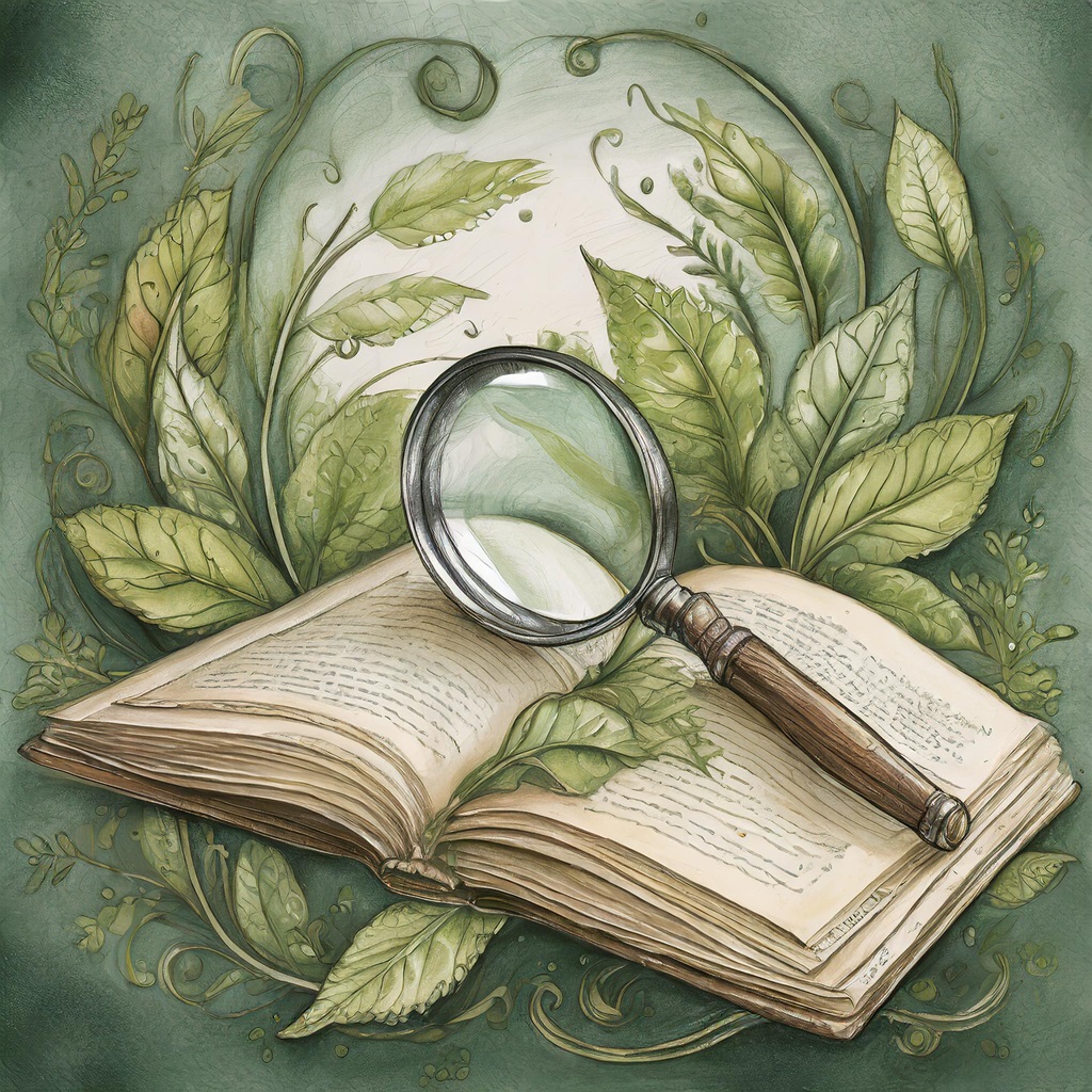Magnifying glass on open book. With Adobe Firefly, trained on licensed images.