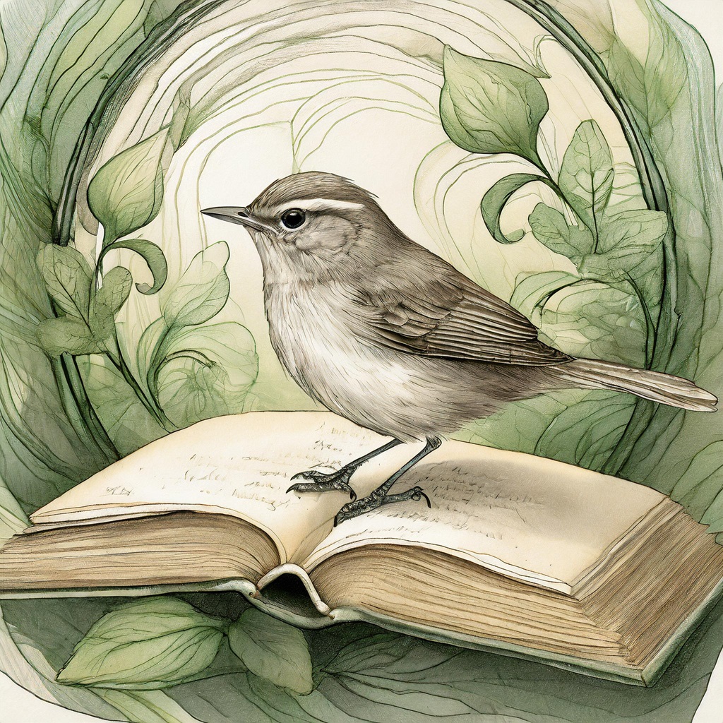 Wren on open book. With Adobe Firefly, trained on licensed images.